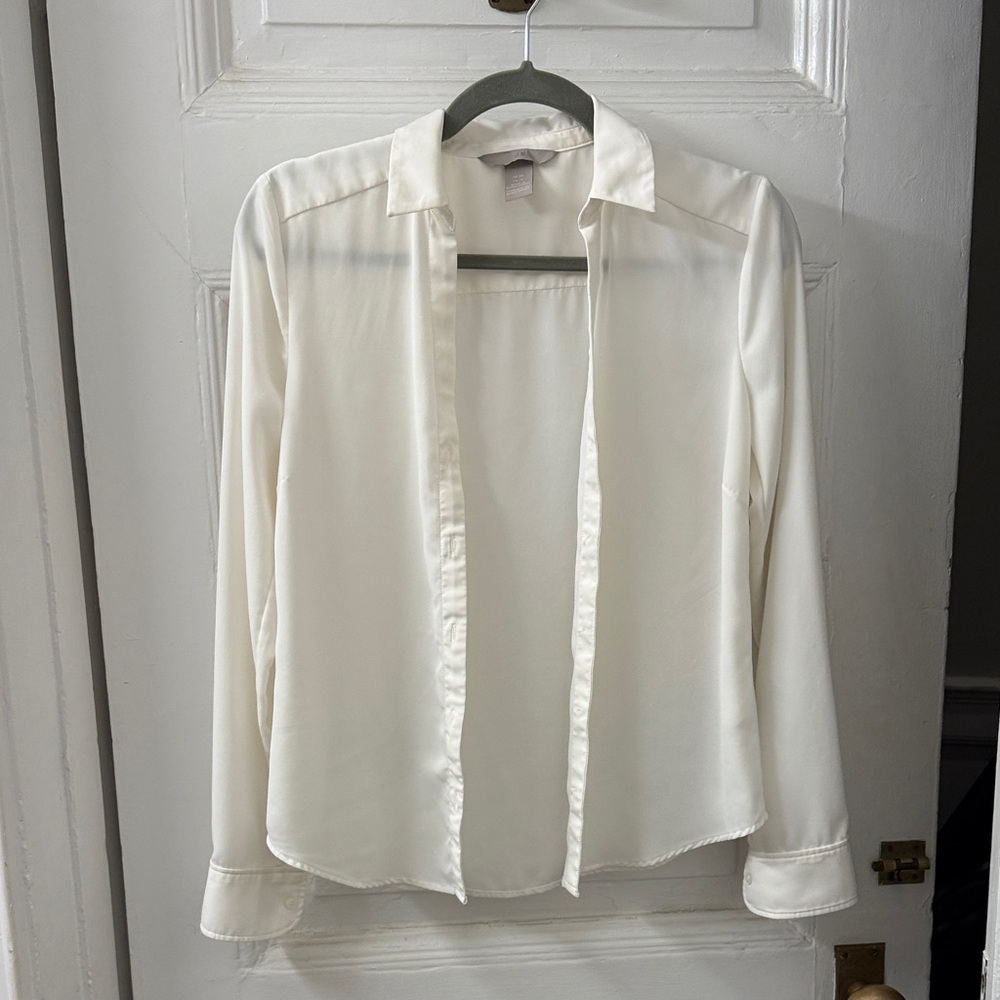 H&M Cream Button-Down Shirt